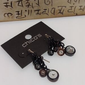 Chico's Black and Brown Dangle Earrings